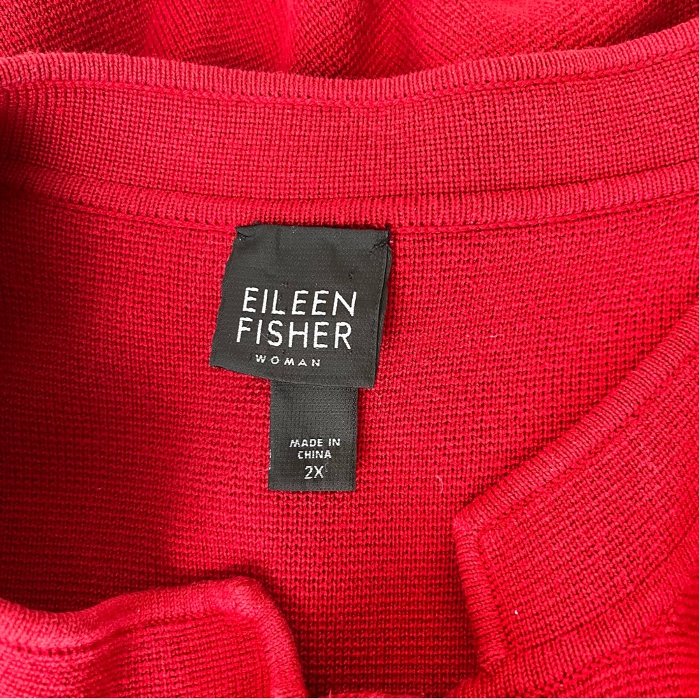 Eileen Fisher Woman Silk and Cotton Interlock Button Front Long Cardigan Sz 2X - Picture 5 of 7